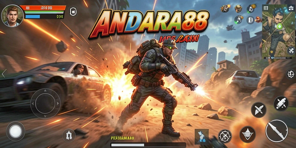 Screenshot gameplay ANDARA88 menampilkan aksi penuh adrenalin.