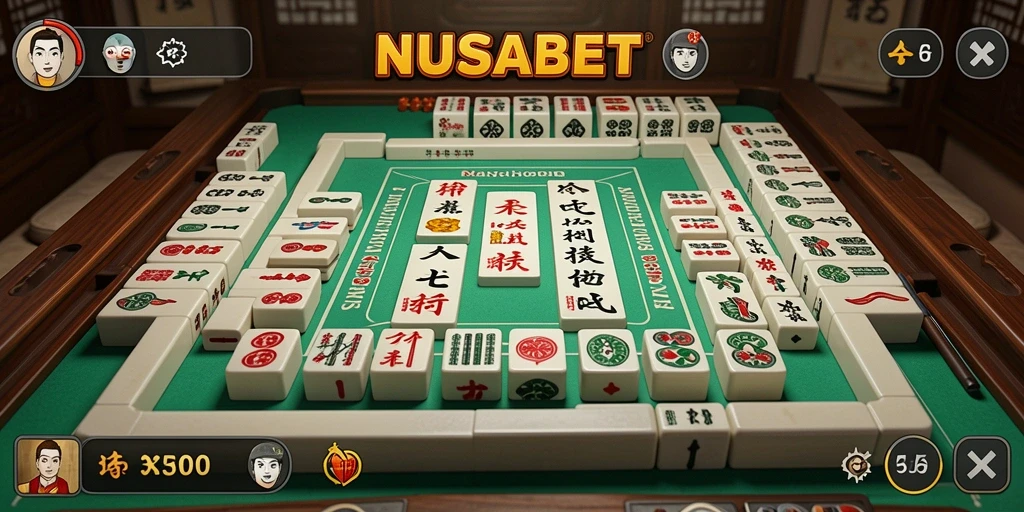 Screenshot gameplay NUSABET menampilkan petualangan Mahjong yang menarik.