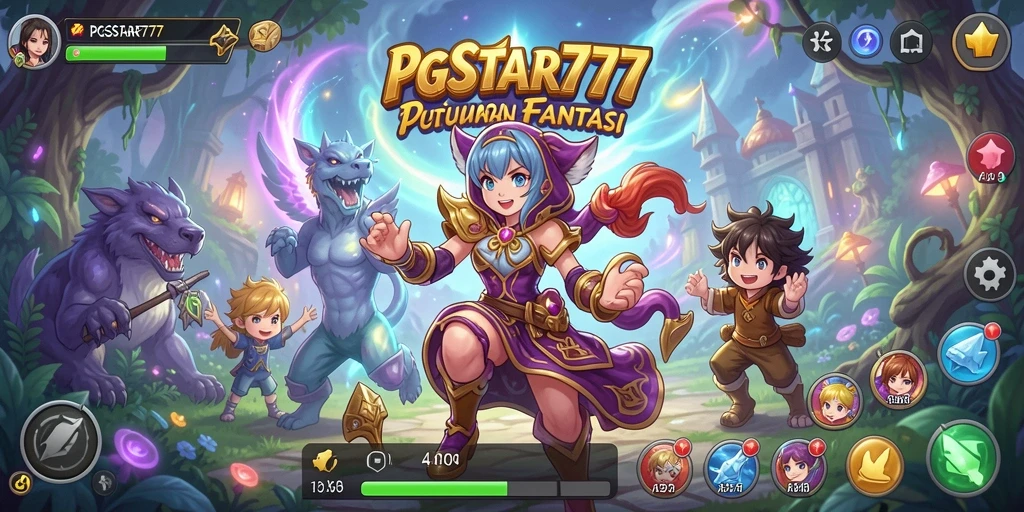 Tangkapan layar PGSTAR777 menampilkan pertarungan seru dengan karakter anime yang menawan.